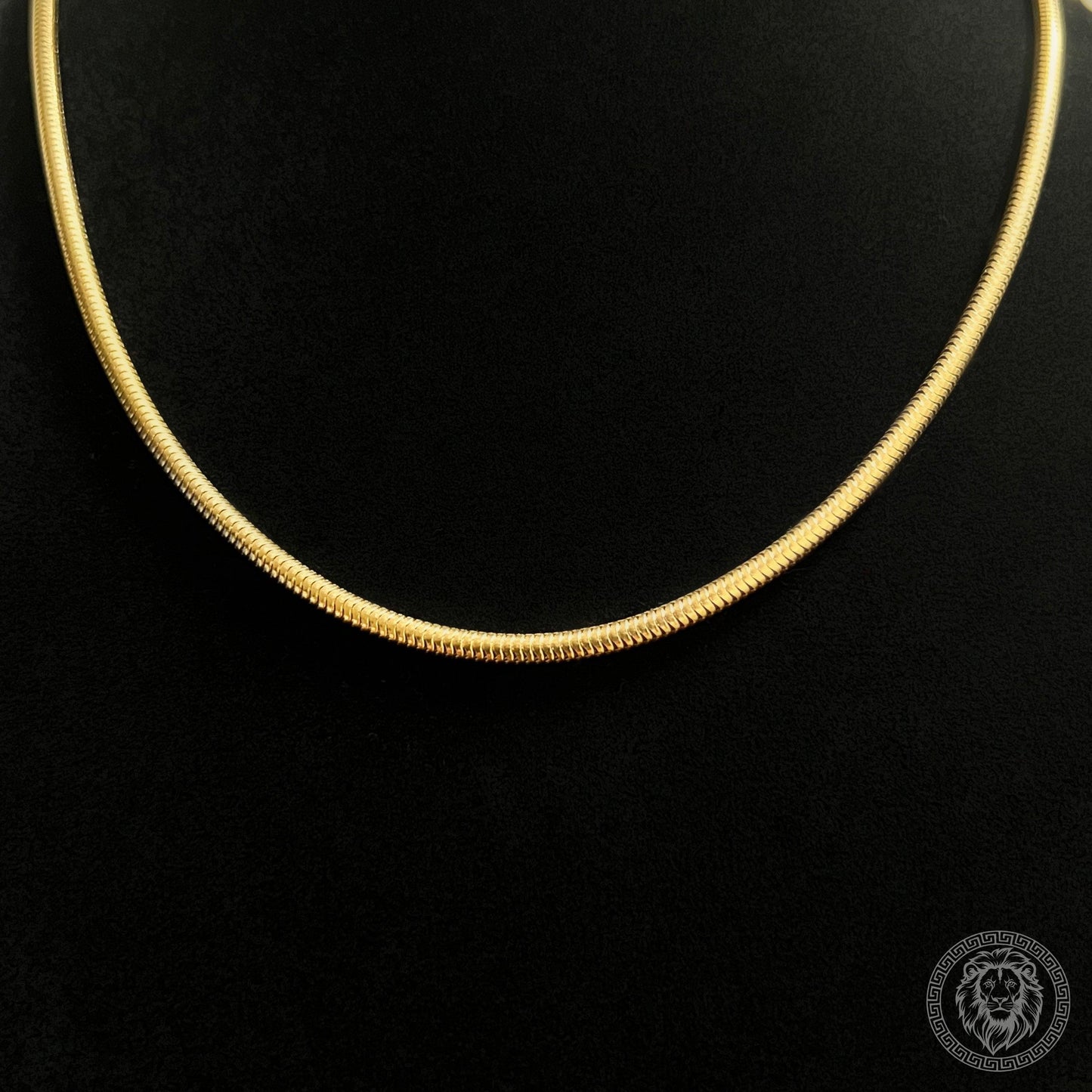 Golden Round Snake Chain 3mm - Stylex