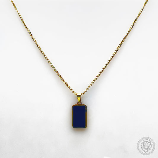 Golden Square Gemstone Pendant